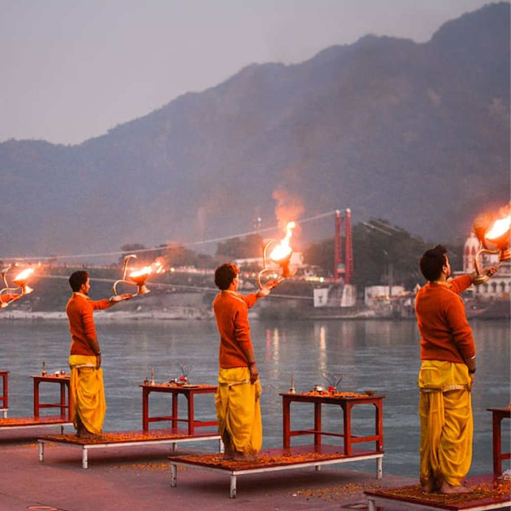 Ganga Puja by the river